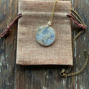 Crazy Lace Agate Round Pendant Agate Necklace Minimalist Crystal Necklace